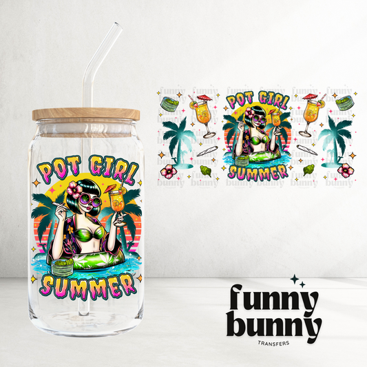 Pot Girl Summer -  16oz UVDTF Cup Wrap