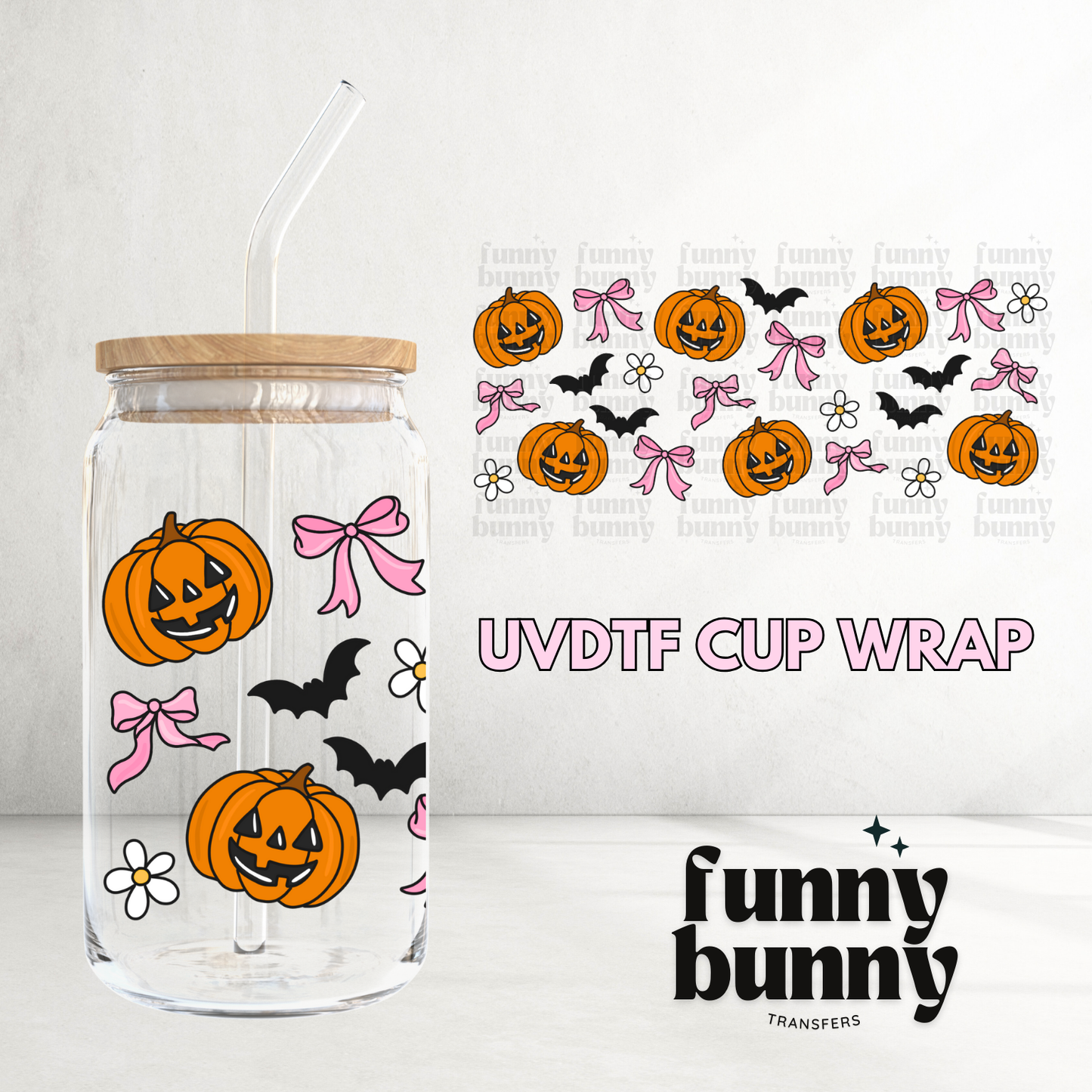 Pumpkin Bow Cuties  - 16oz UVDTF Cup Wrap