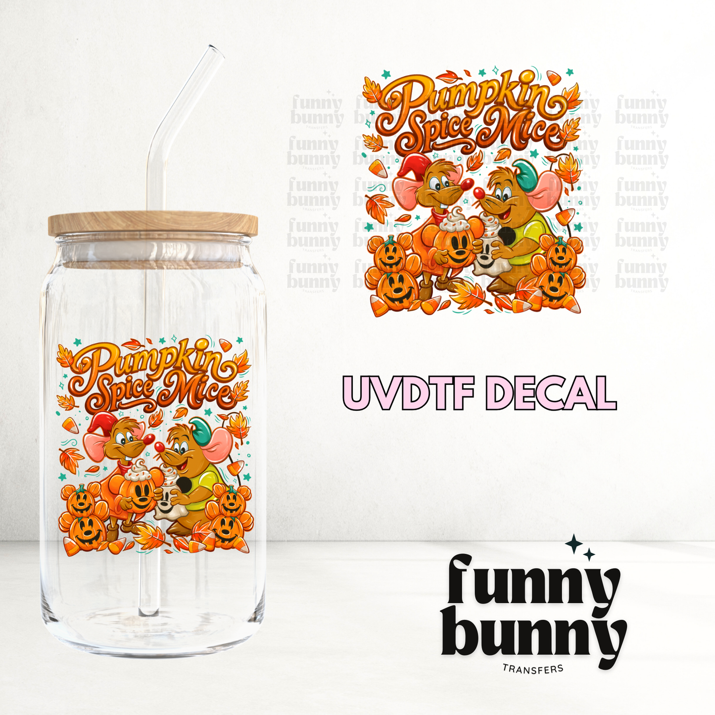 Pumpkin Spice Mice - UVDTF Decal