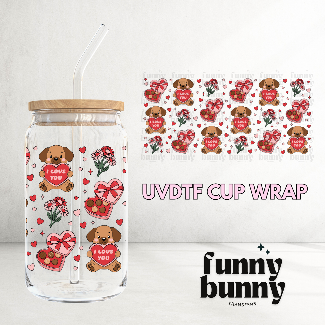 Puppies & Chocolates - 16oz UVDTF Cup Wrap