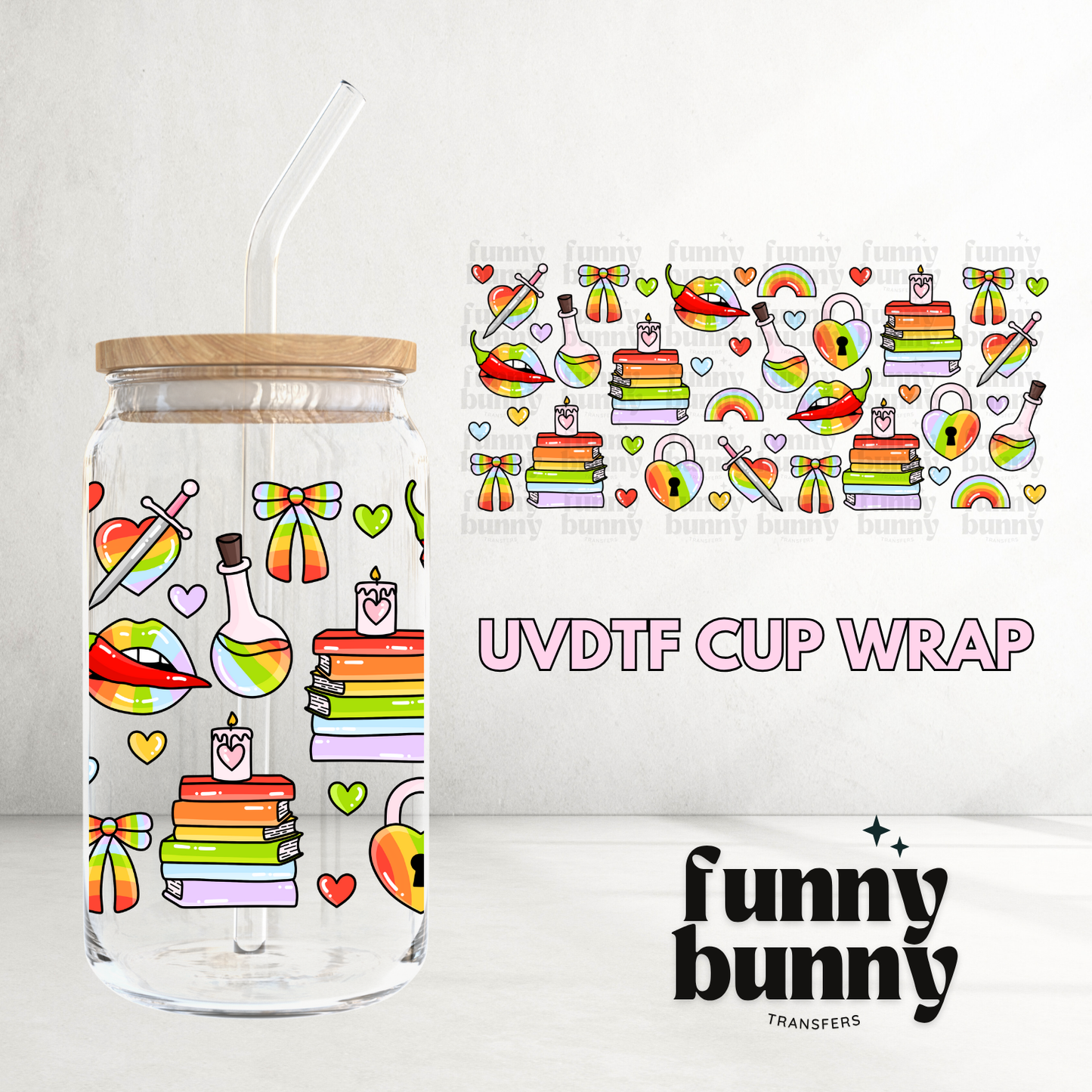 Rainbow Book Club - 16oz UVDTF Cup Wrap