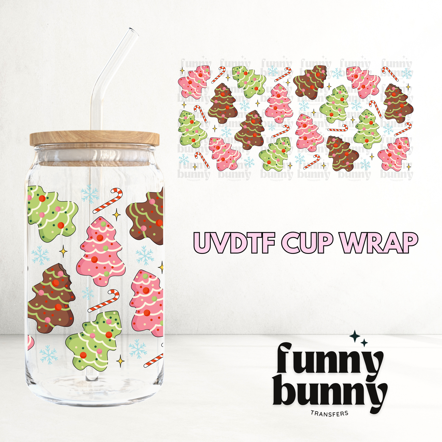 Ready To Eat Sprinkled Trees - 16oz UVDTF Cup Wrap