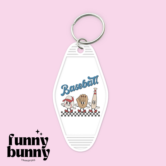 Retro Baseball - Motel Keychain