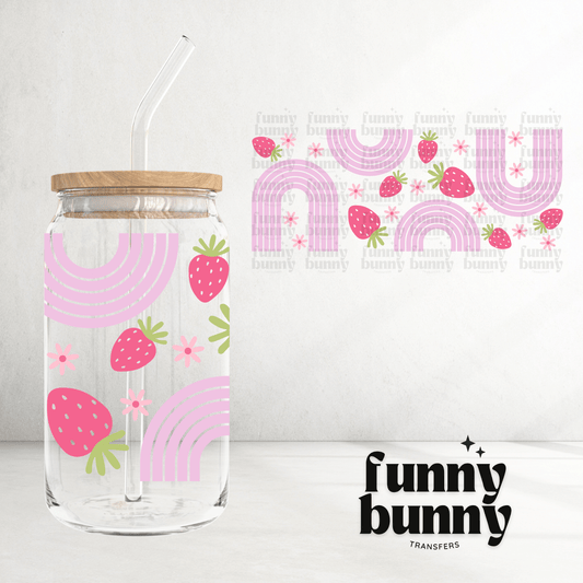 Retro Berry Daisies - 16oz UVDTF Cup Wrap