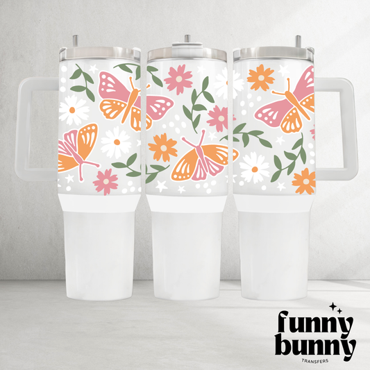 Retro Boho Butterflies - 40oz UVDTF Tumbler Wrap