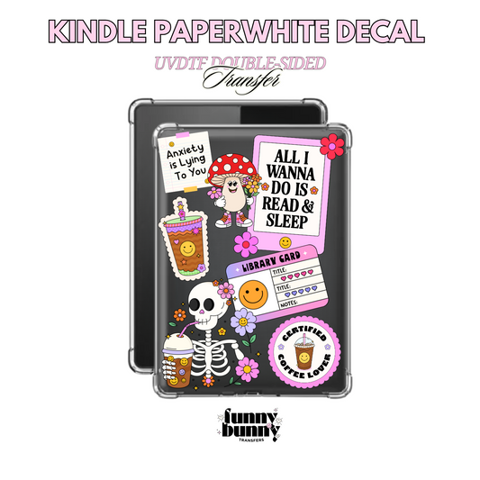 Retro Bookish Girlie - Kindle Decal