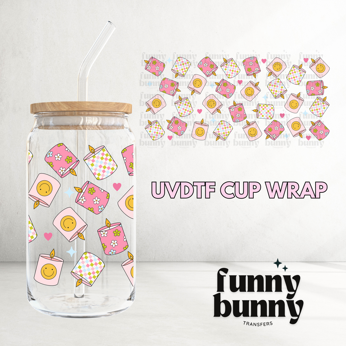 Retro Candles - 16oz UVDTF Cup Wrap