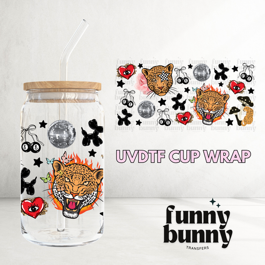 Retro Fierce Tiger - 16oz UVDTF Cup Wrap