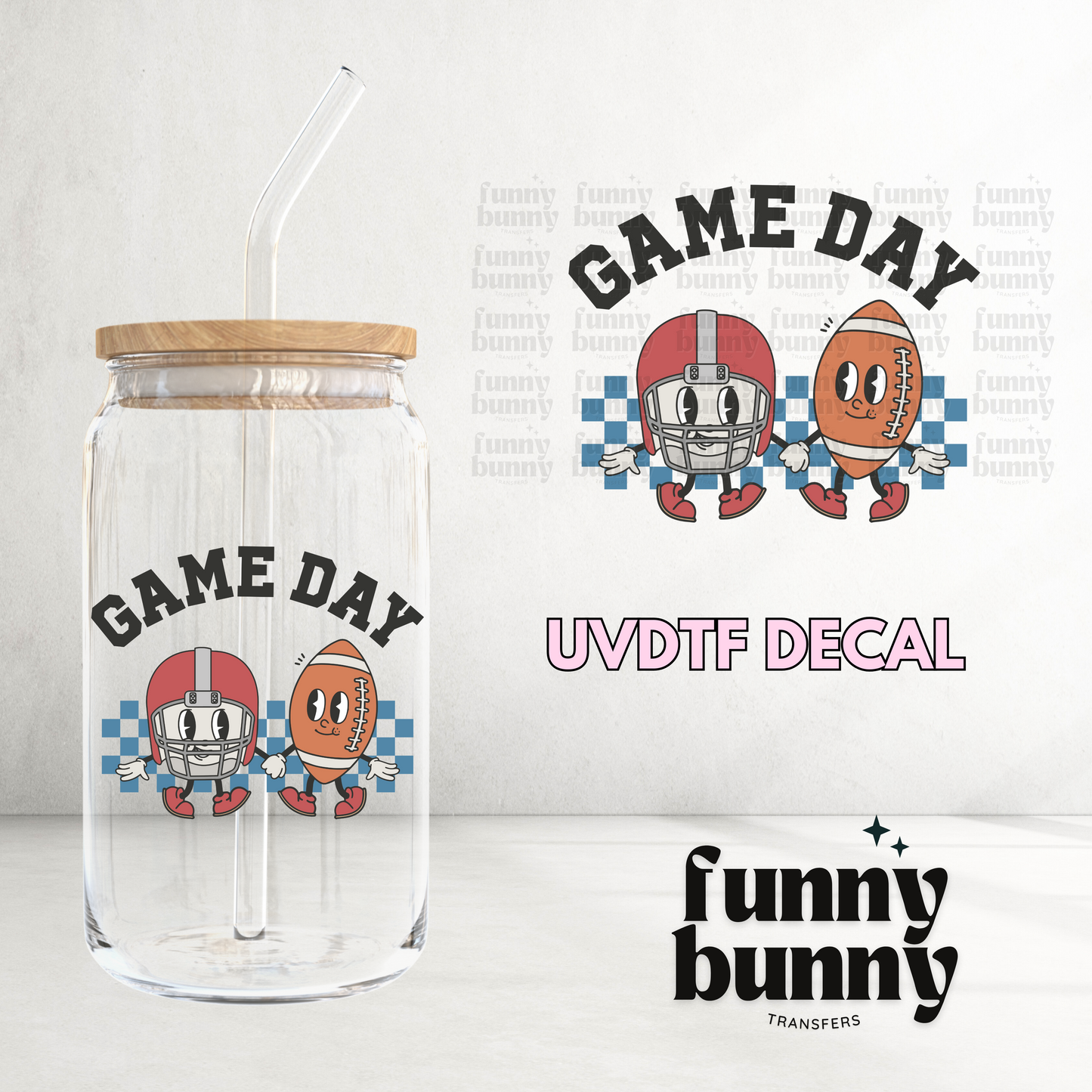 Retro Football Game Day  - UVDTF Decal