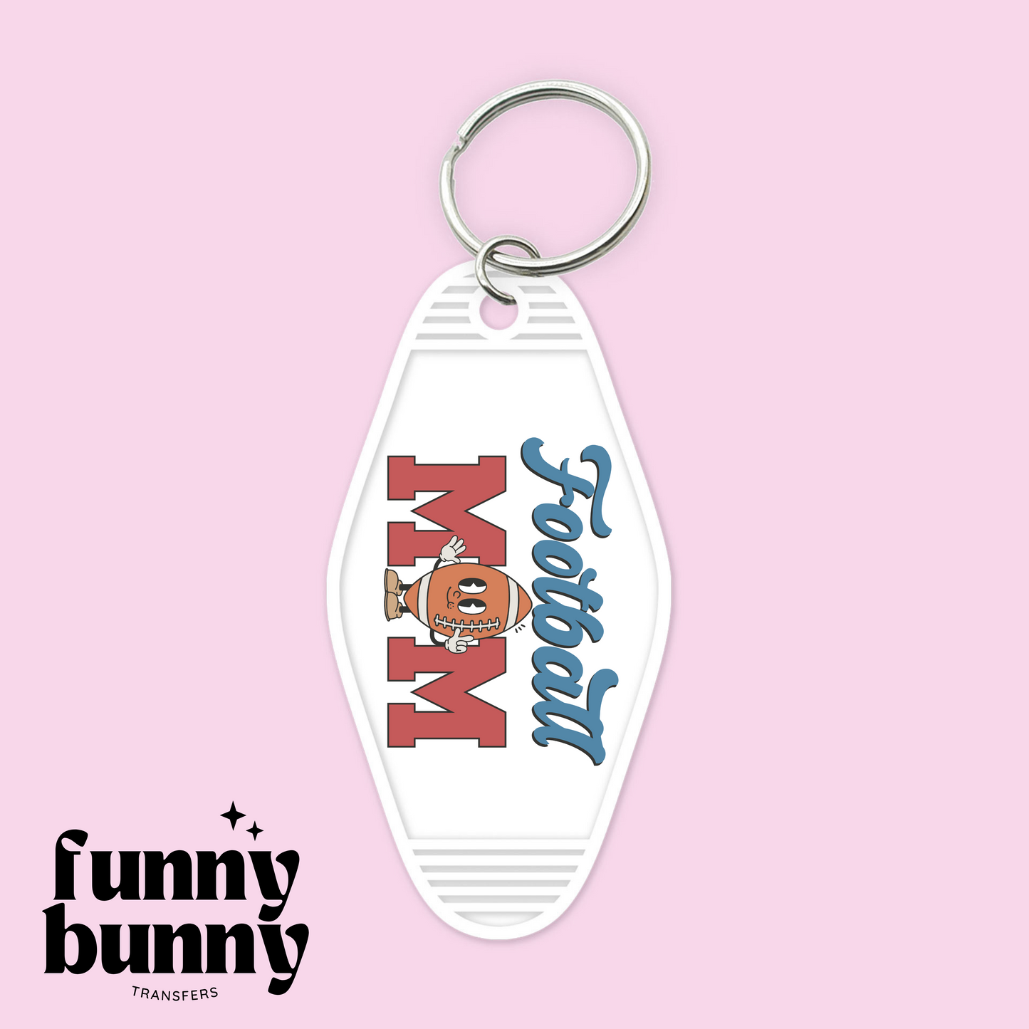 Retro Football Mom - Motel Keychain