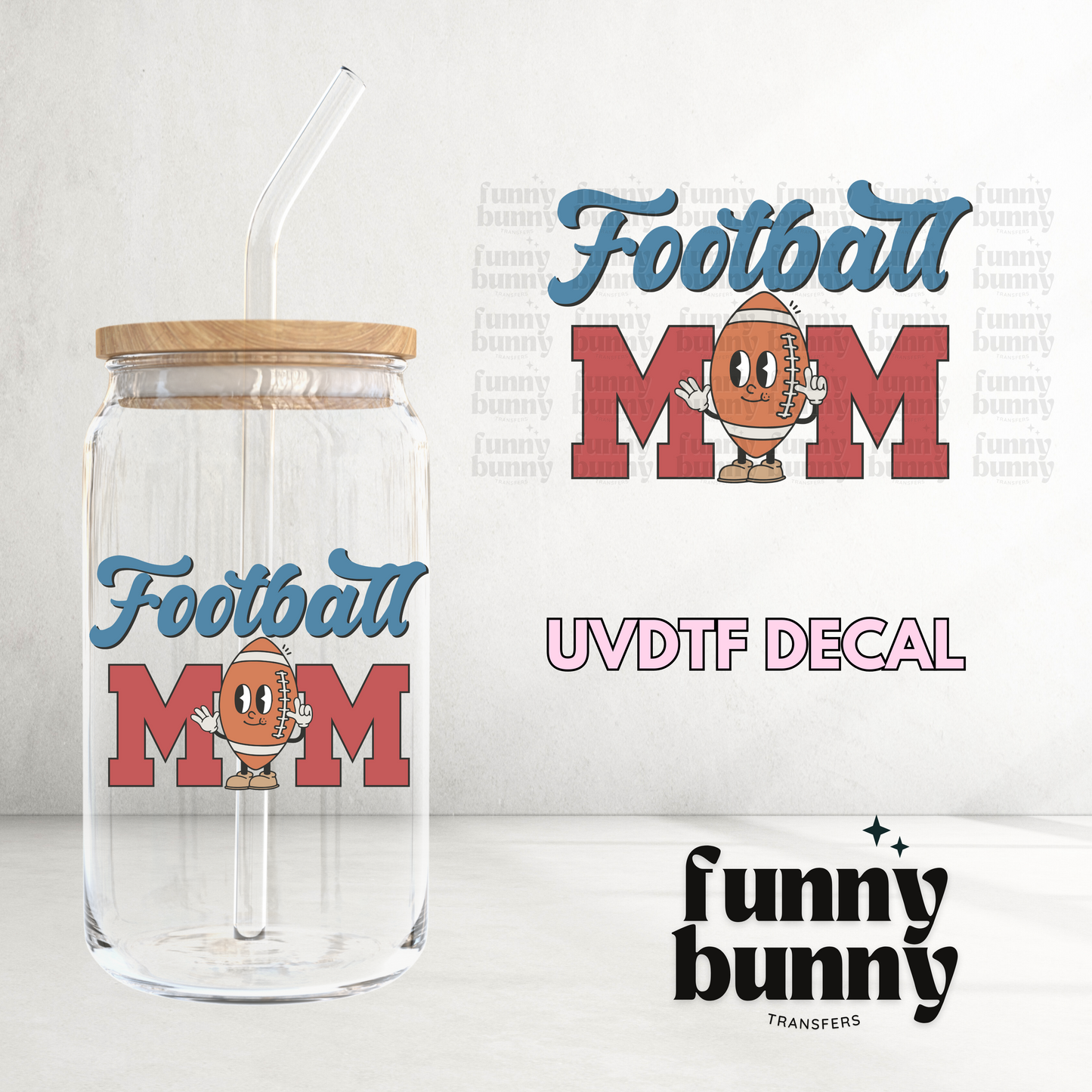 Retro Football Mom - UVDTF Decal