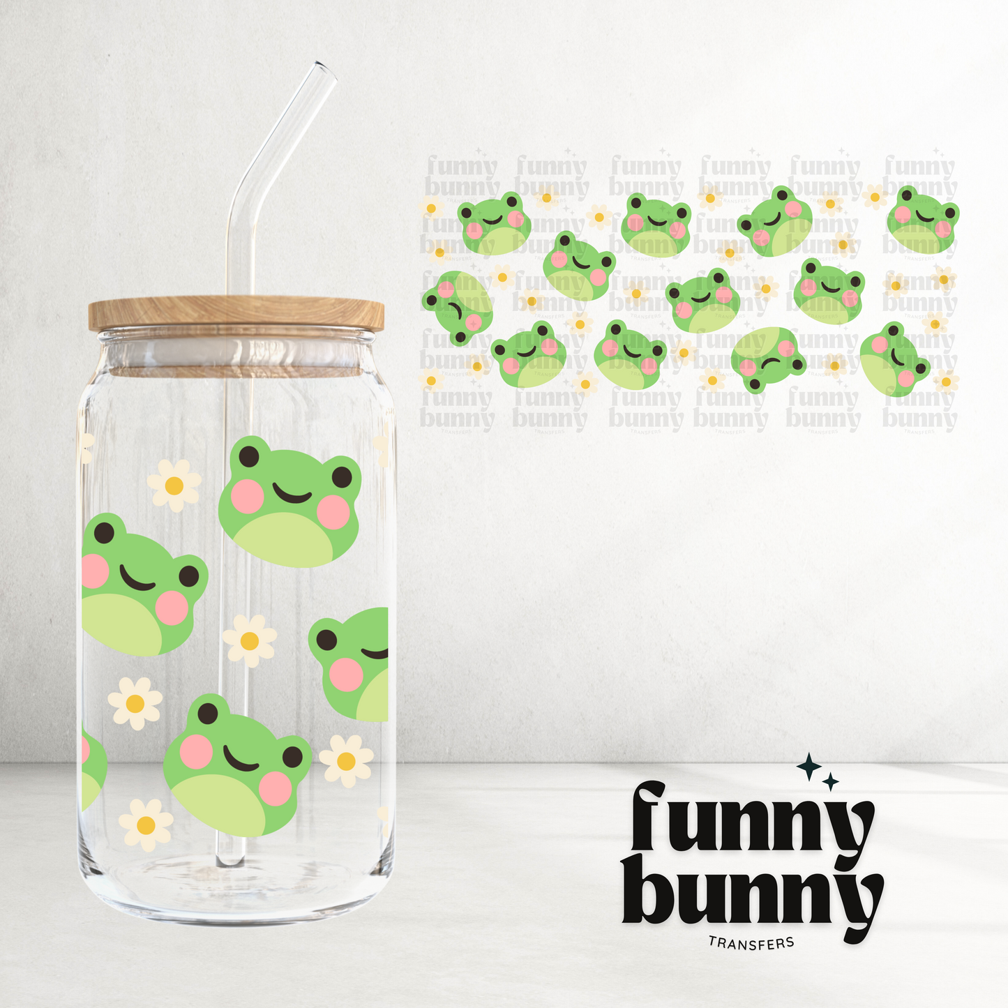 Retro Froggie - 16oz UVDTF Cup Wrap