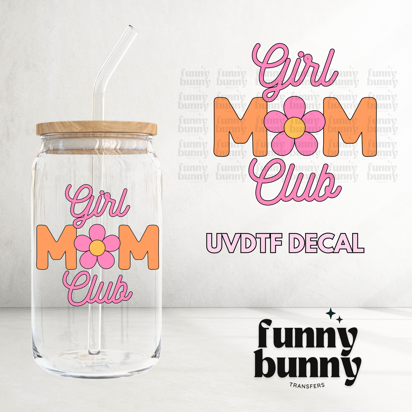 Retro Girl Mom Club - UVDTF Decal