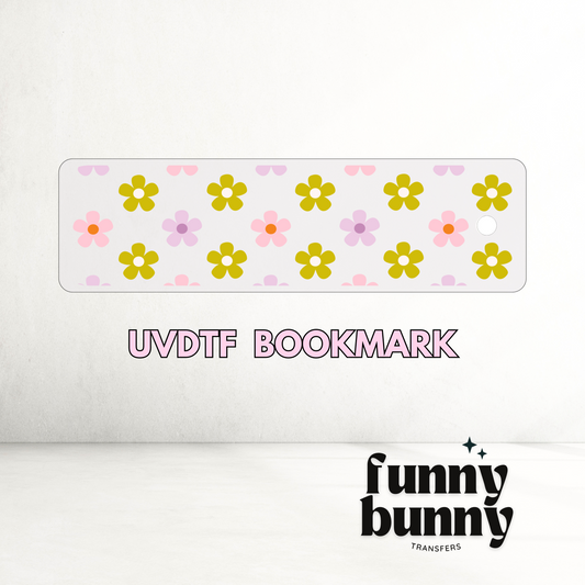 Retro Groovy Flowers - UVDTF Bookmark Decal