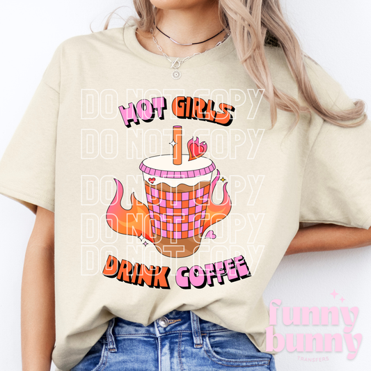 Retro Hot Girls Drink Coffee - DTF Transfer
