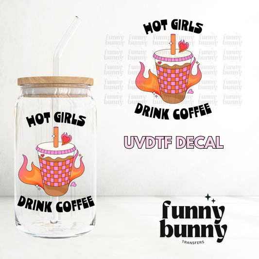 Retro Hot Girls Drink Coffee II - UVDTF Decal