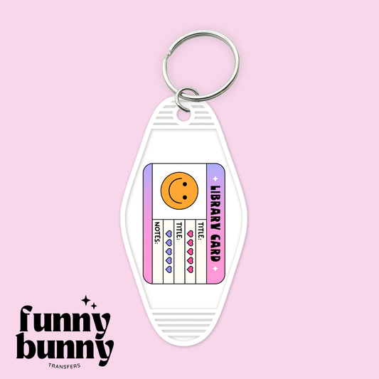 Retro Library Card - Motel Keychain