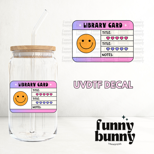 Retro Library Card - UVDTF Decal