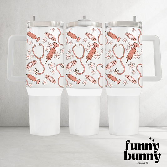 Retro Nurse - 40oz UVDTF Tumbler Wrap