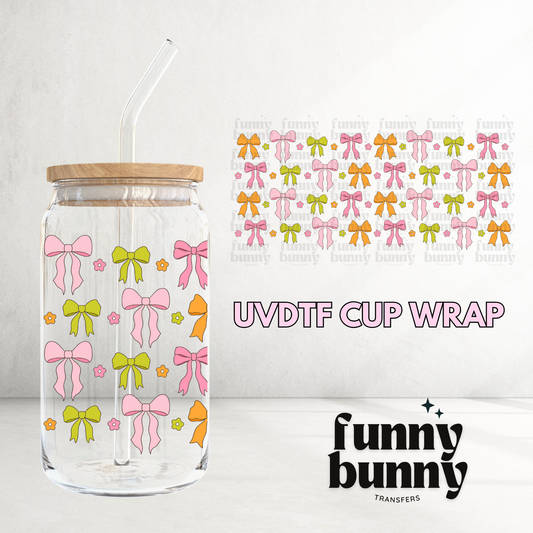 Retro Pastel Bows - 16oz UVDTF Cup Wrap