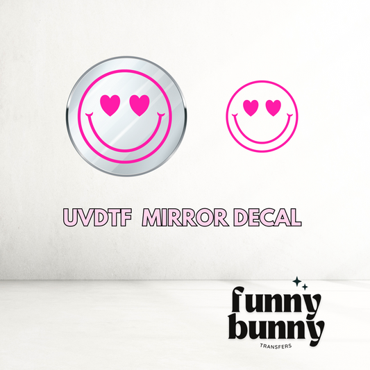 Retro Pink Smiley - UVDTF Mirror Decal