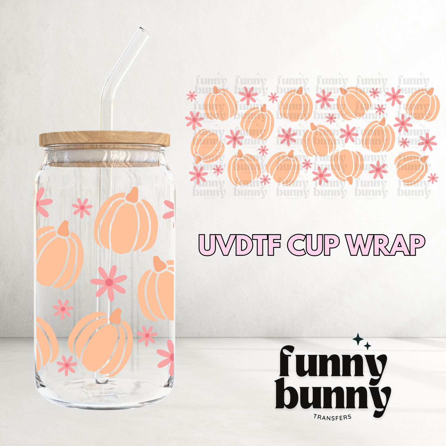 Retro Pumpkins -  16oz UVDTF Cup Wrap