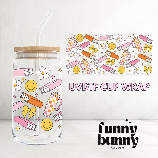 Retro Reading All Year Around  - 16oz UVDTF Cup Wrap