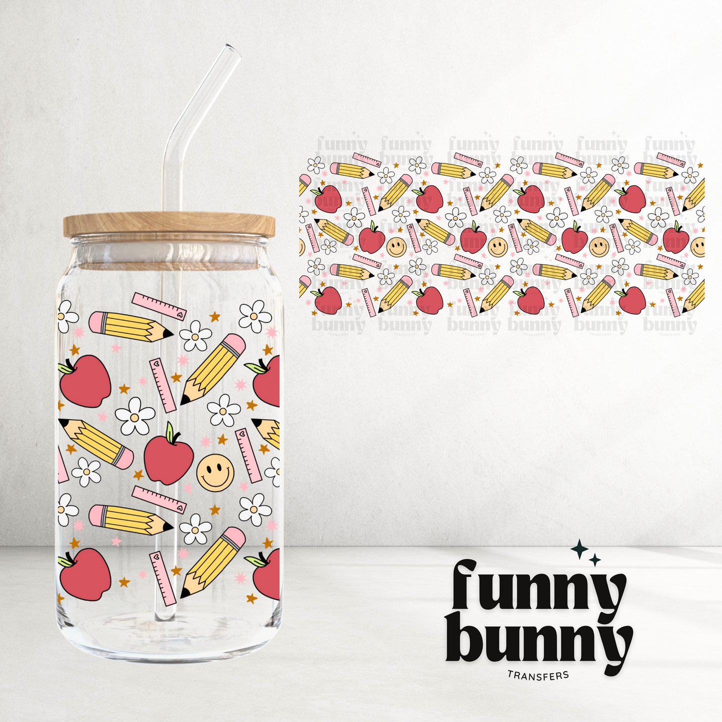 Retro School Teacher - 16oz UVDTF Cup Wrap