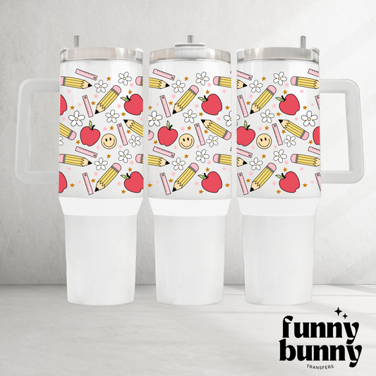 Retro School Teacher - 40oz UVDTF Tumbler Wrap