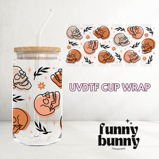 Retro Skully - 16oz UVDTF Cup Wrap