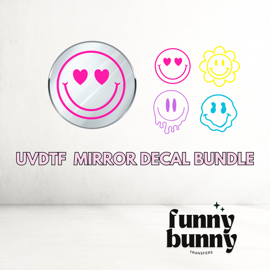 Retro Smiley - UVDTF Mirror Decal Bundle
