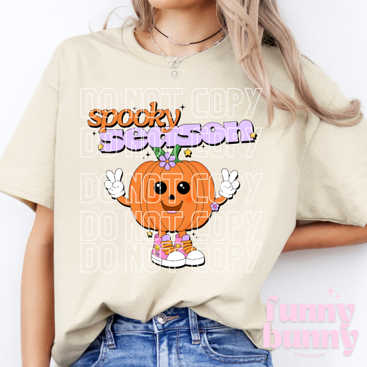 Retro Smiley Pumpkin Season - DTF Transfer