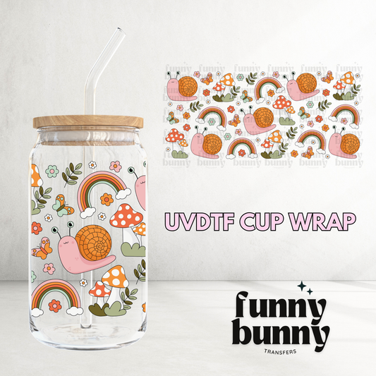 Retro Snail - 16oz UVDTF Cup Wrap