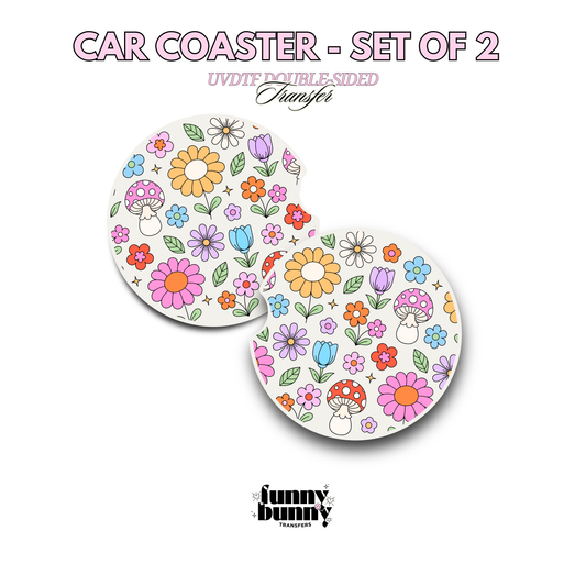 Retro Spring Cutie Flowers - UVDTF Coaster