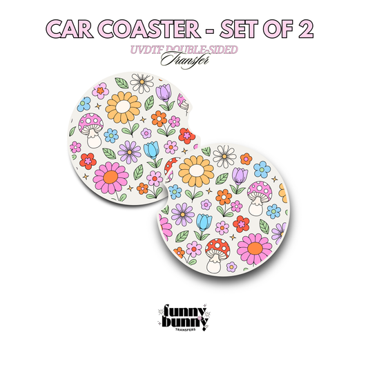 Retro Spring Cutie Flowers - UVDTF Coaster