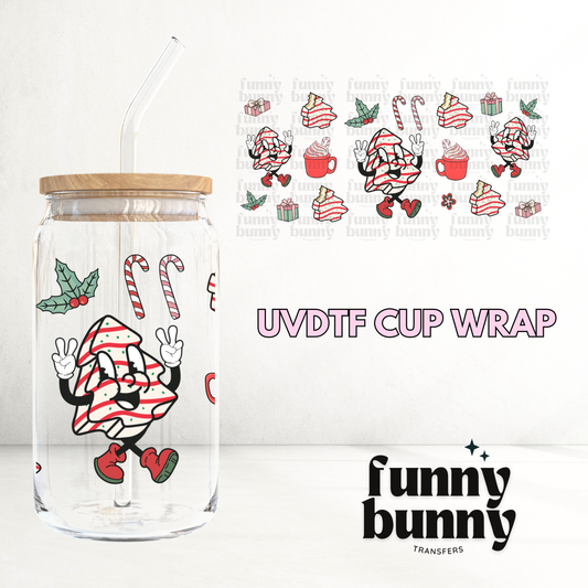 Retro Xmas Tree - 16oz UVDTF Cup Wrap