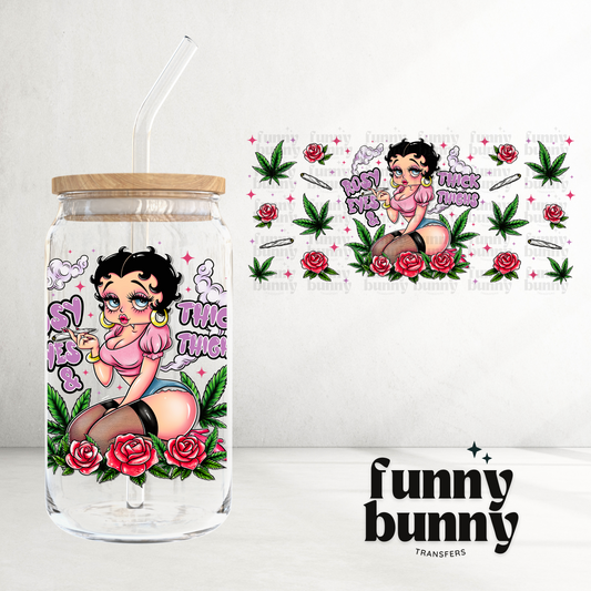 Rosy Eyes & Thick Thighs -  16oz UVDTF Cup Wrap