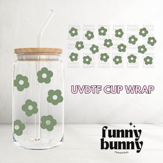 Sage Flowers - 16oz UVDTF Cup Wrap