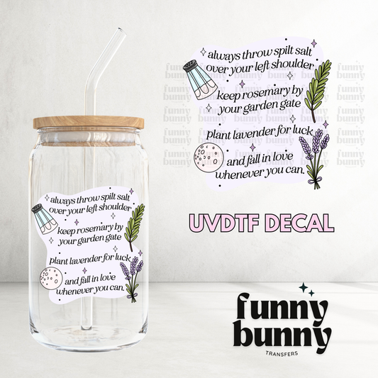 Salt Rosemary Lavender Love - UVDTF Decal