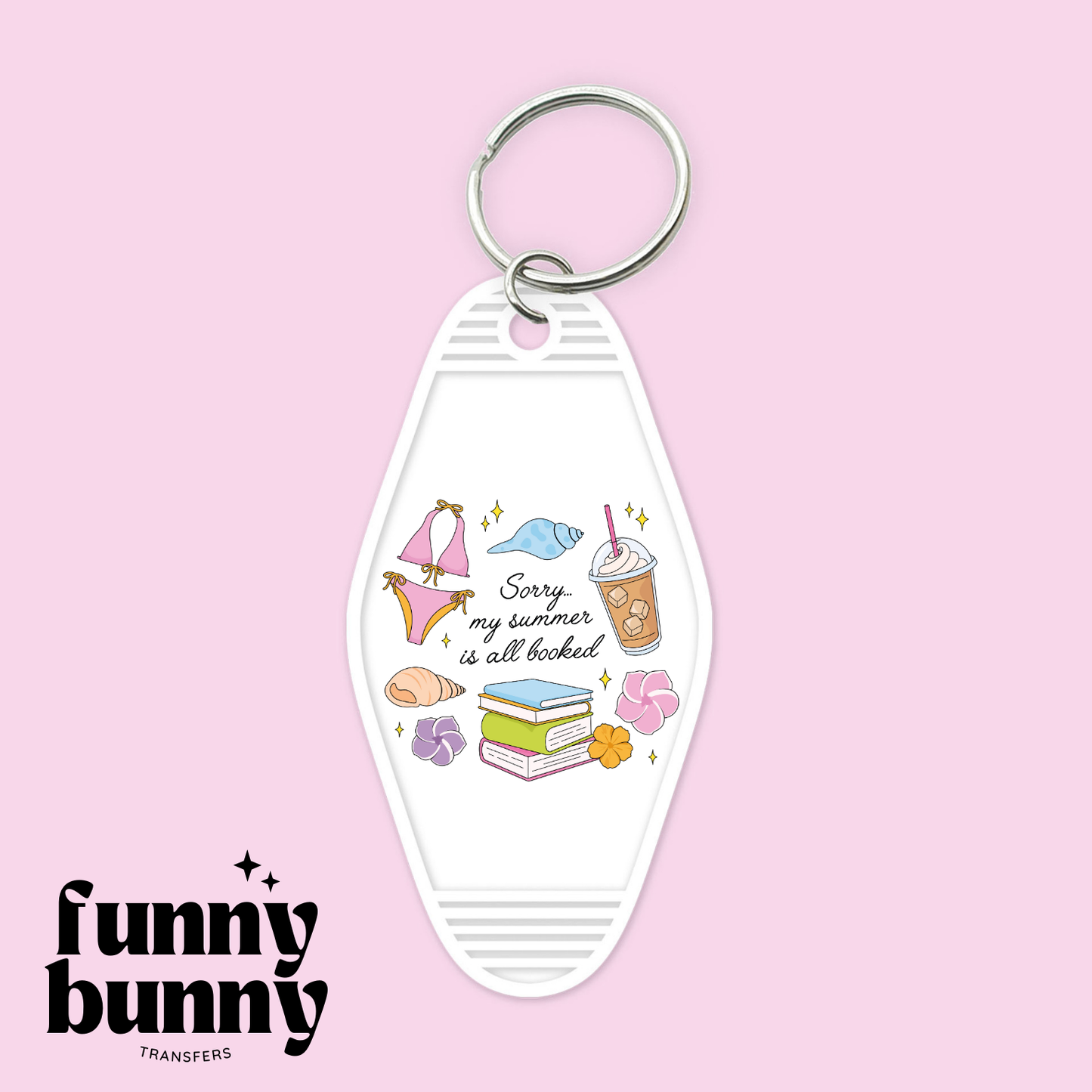 Salty Summer Booked - Motel Keychain