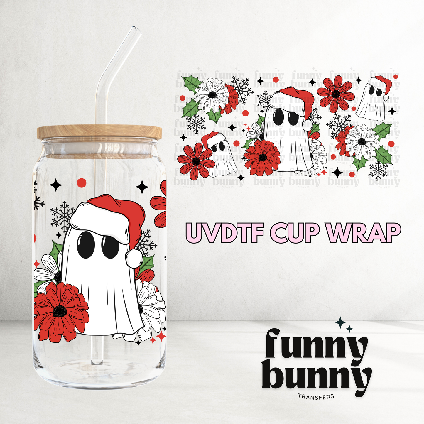 Santa Ghost - 16oz UVDTF Cup Wrap