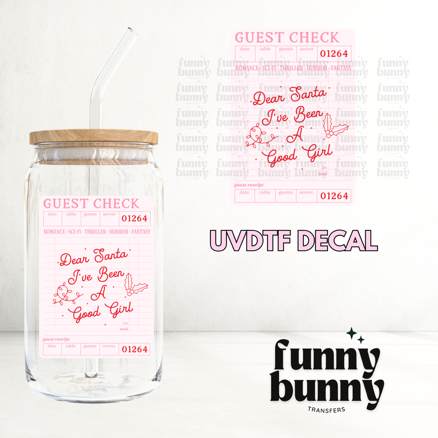 Santa Guest Check - UVDTF Decal