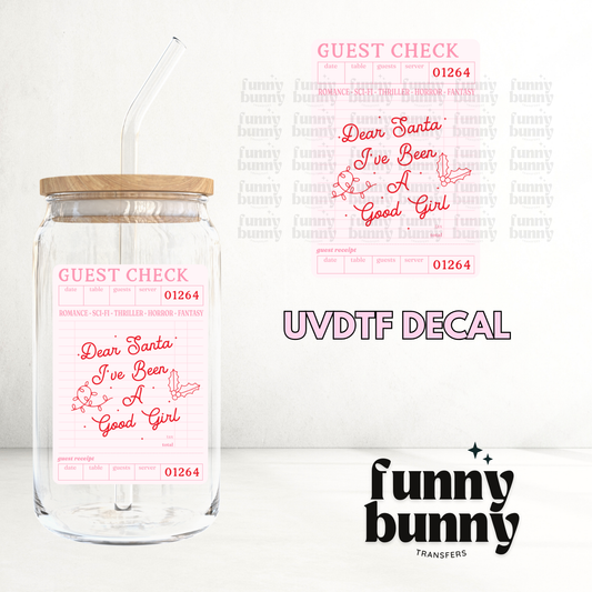 Santa Guest Check - UVDTF Decal