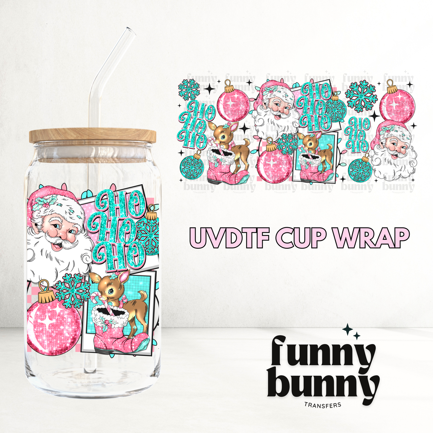 Santa Ho Ho Ho - 16oz UVDTF Cup Wrap