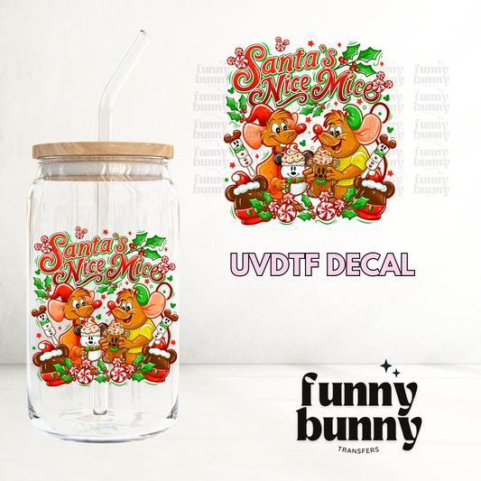 Santa Nice Mice - UVDTF Decal