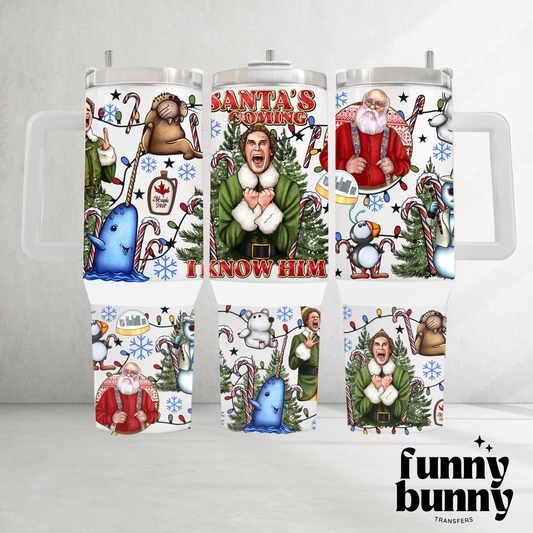 Santa's Coming - 40oz UVDTF Tumbler Wrap