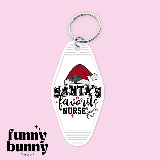 Santa's Fav Nurse - Motel Keychain