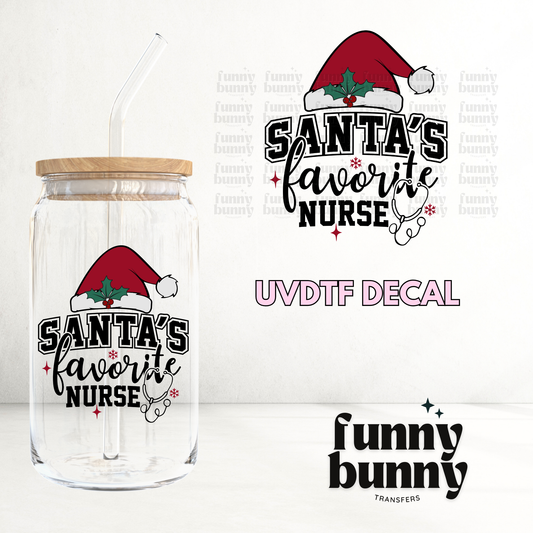 Santa's Fav Nurse - UVDTF Decal