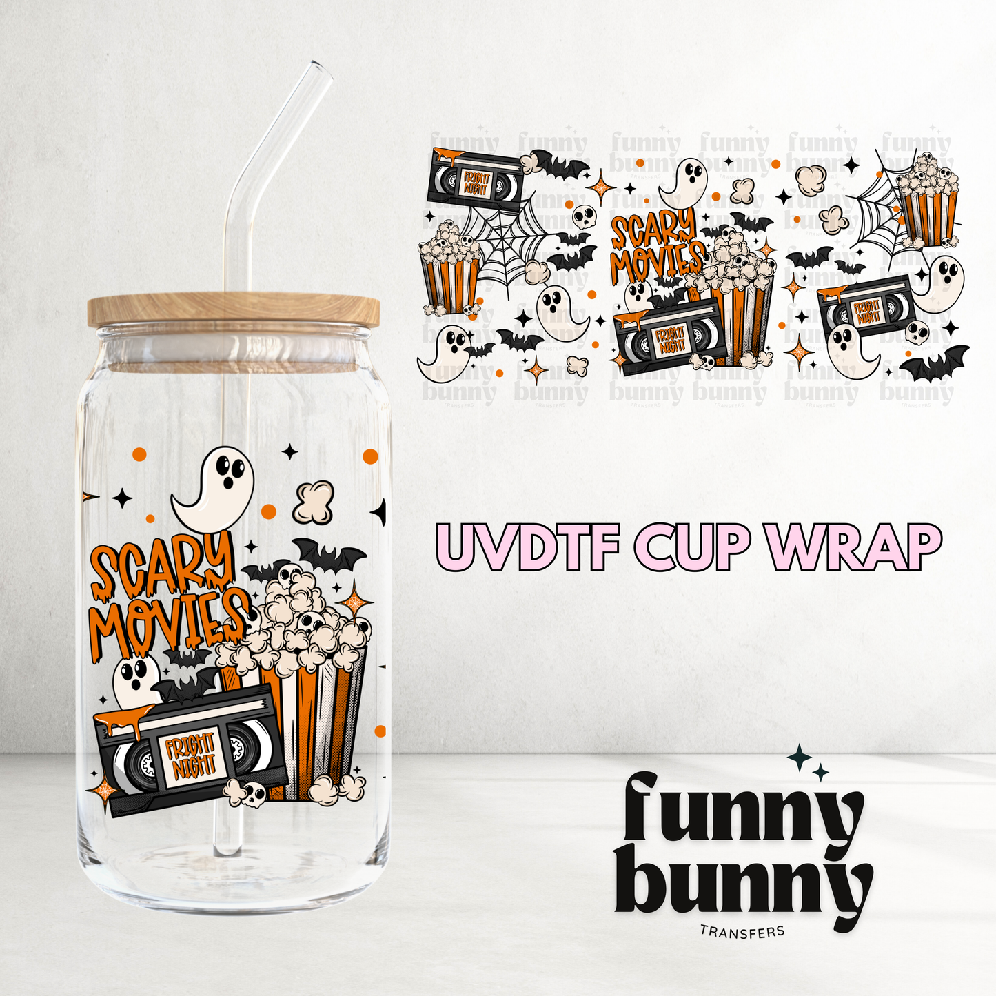 Scary Movies - 16oz UVDTF Cup Wrap