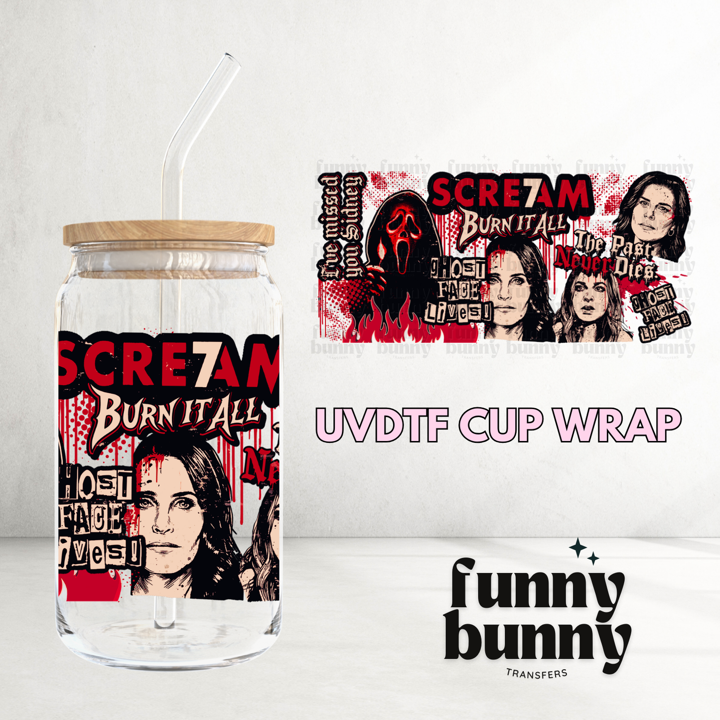 Scre7am- 16oz UVDTF Cup Wrap